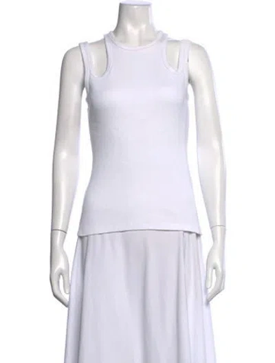 Pre-owned A.w.a.k.e. Crew Neck Sleeveless Top In White
