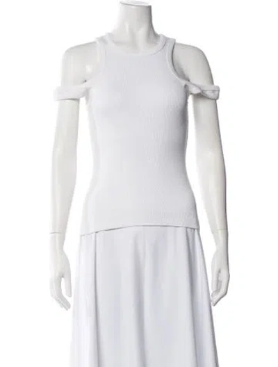 Pre-owned A.w.a.k.e. Crew Neck Sleeveless Top In White