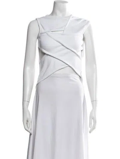 Pre-owned A.w.a.k.e. Crew Neck Sleeveless Top In White