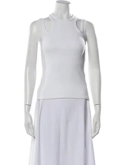 Pre-owned A.w.a.k.e. Crew Neck Sleeveless Top In White
