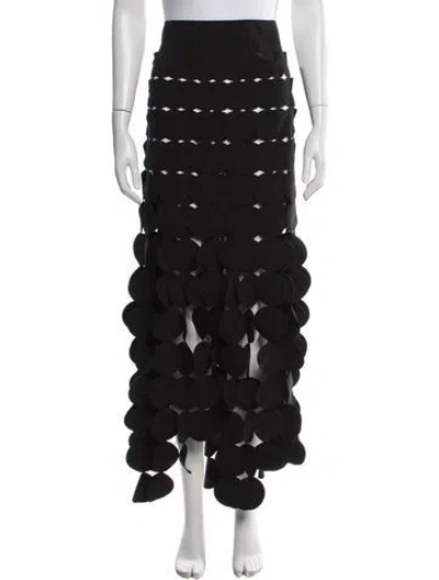 Pre-owned A.w.a.k.e. Cutout Accent Long Skirt In Black