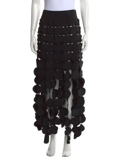 Pre-owned A.w.a.k.e. Cutout Accent Long Skirt In Black