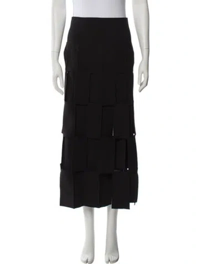 Pre-owned A.w.a.k.e. Cutout Accent Midi Length Skirt In Gray