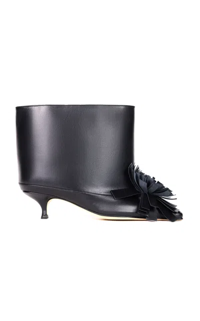 A.w.a.k.e. Dana Boot Super Short With Pom-poms In Black