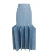 A.w.a.k.e. Denim Skirt With Panel Detail In Blue