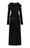 A.w.a.k.e. Double-breasted Off-shoulder Fitted Maxi Dress In Black