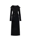 A.w.a.k.e. Double-breasted Off-shoulder Coat In Multi