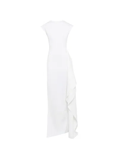 A.w.a.k.e. Draped-detail Maxi Dress In White