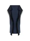 A.w.a.k.e. A.w.a.k.e Mode Panelled Stretch-wool Midi Skirt In Blue
