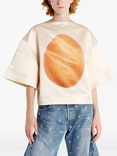 A.w.a.k.e. Egg-print Blouse In Brown