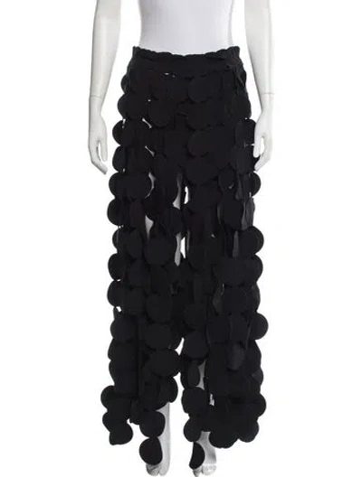 Pre-owned A.w.a.k.e. Floral Print Long Skirt In Black