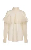 A.w.a.k.e. Frill Detailed Tulle Top In Ivory