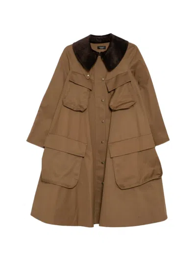 A.w.a.k.e. Gaberdine Coat In Brown