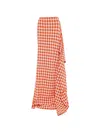 A.w.a.k.e. Gingham-pattern Side-panel Maxi Skirt In Multi