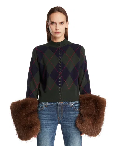 A.w.a.k.e. Green Argyle Cardigan