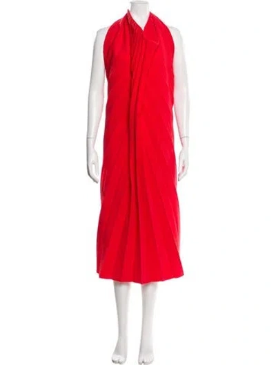 Pre-owned A.w.a.k.e. Halterneck Long Dress In Red