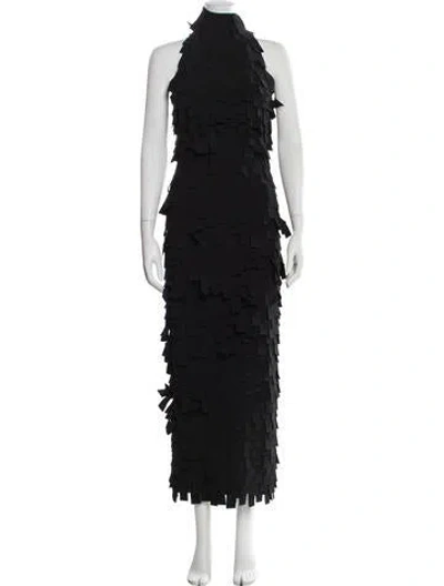 Pre-owned A.w.a.k.e. Halterneck Long Dress W/ Tags In Black