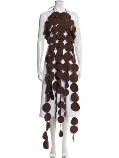 Pre-owned A.w.a.k.e. Halterneck Sleeveless Top In Brown