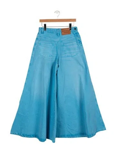 Pre-owned A.w.a.k.e. High-rise Wide Leg Jeans In Blue