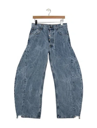Pre-owned A.w.a.k.e. High-rise Wide Leg Jeans In Blue