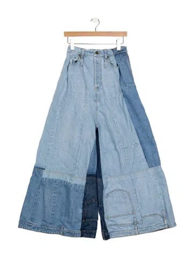 Pre-owned A.w.a.k.e. High-rise Wide Leg Jeans In Blue
