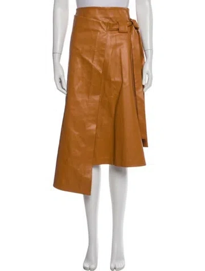 Pre-owned A.w.a.k.e. Knee-length Skirt In Brown