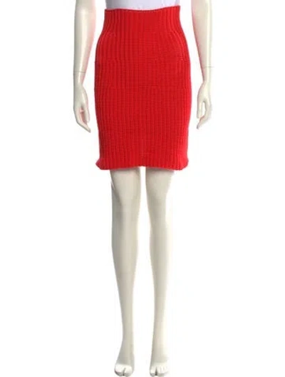 Pre-owned A.w.a.k.e. Knee-length Skirt In Red