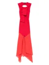 A.w.a.k.e. A. W.a. K.e. Mode Asymmetric Halterneck Midi Dress In Red