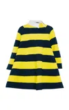 A.w.a.k.e. Knitted Stripe Flared Mini Dress In Yellow