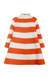 A.w.a.k.e. Knitted Stripe Flared Mini Dress In Brown