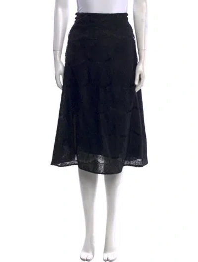 Pre-owned A.w.a.k.e. Lace Knee-length Skirt In Black