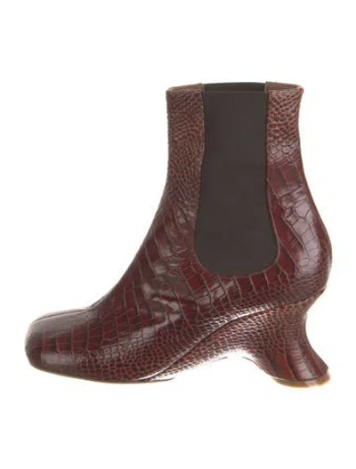 Pre-owned A.w.a.k.e. Leather Animal Print Chelsea Boots In Multi