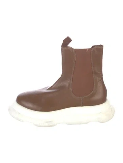 Pre-owned A.w.a.k.e. Leather Chelsea Boots In Brown