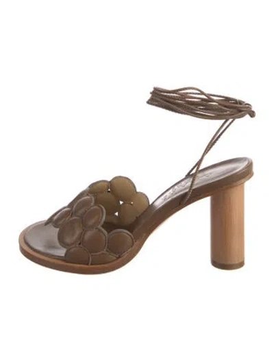 Pre-owned A.w.a.k.e. Leather Sandals In Brown