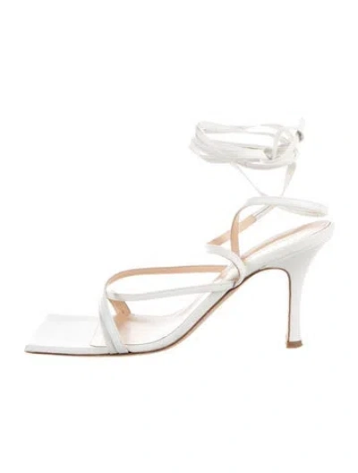 Pre-owned A.w.a.k.e. Leather Sandals In White