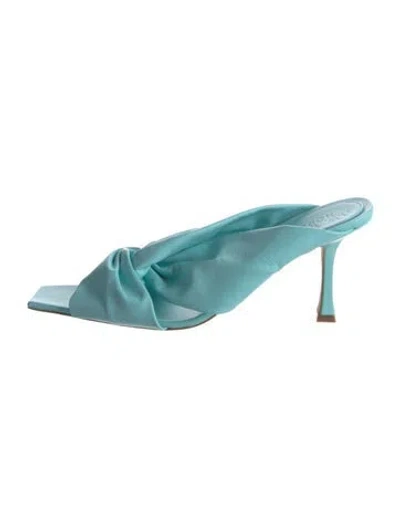 Pre-owned A.w.a.k.e. Leather Slides In Blue