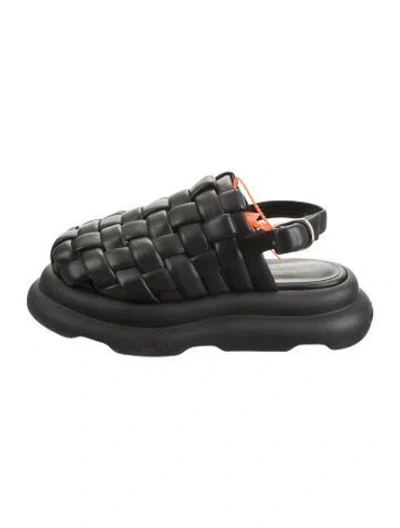 Pre-owned A.w.a.k.e. Leather Slingback Flats W/ Tags In Black