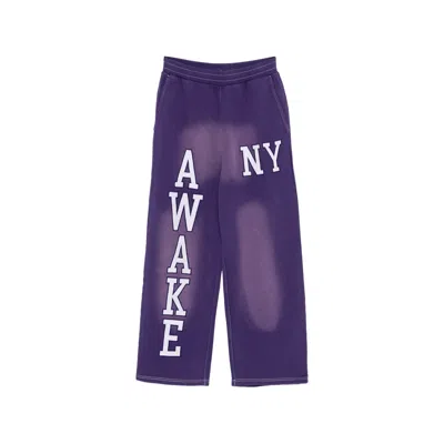 Awake Letter-embroidered Trousers In Purple