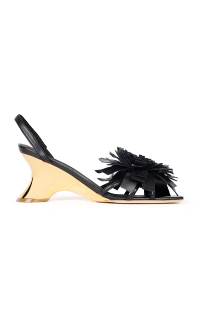 A.w.a.k.e. Linda Sandal With Pom-poms In Black