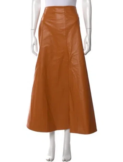 Pre-owned A.w.a.k.e. Long Skirt In Brown