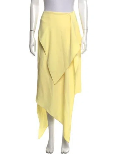 Pre-owned A.w.a.k.e. Long Skirt In Yellow