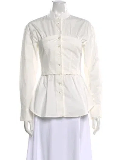 Pre-owned A.w.a.k.e. Long Sleeve Blouse In White