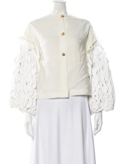 Pre-owned A.w.a.k.e. Long Sleeve Button-up Top In Neutral