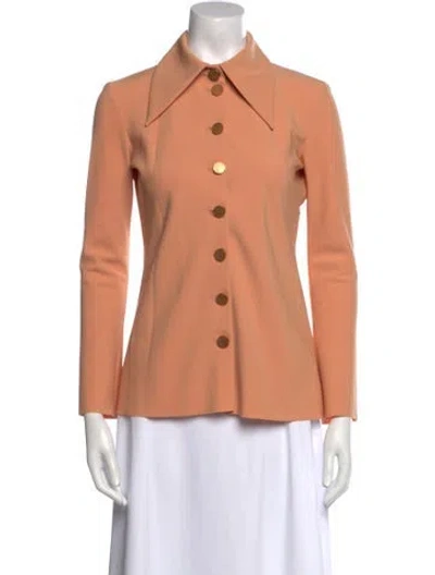 Pre-owned A.w.a.k.e. Long Sleeve Button-up Top In Orange