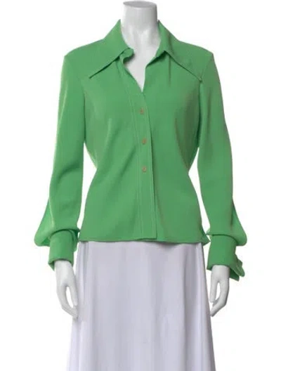 Pre-owned A.w.a.k.e. Long Sleeve Top In Green