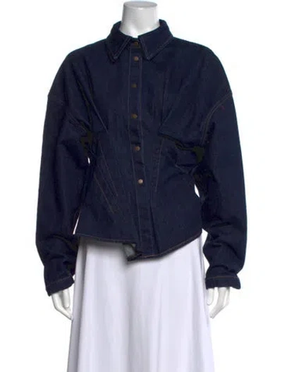 Pre-owned A.w.a.k.e. Long Sleeve Top W/ Tags In Blue