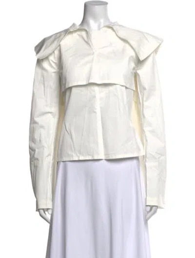 Pre-owned A.w.a.k.e. Long Sleeve Top In White