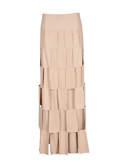 A.w.a.k.e. Maxi Skirt - Beige In Pink