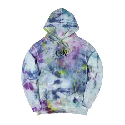 Pre-owned Awake Men's  Distorted Logo Hoodie In Tie Dye