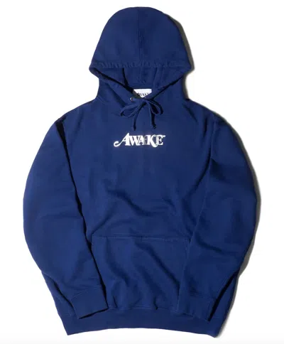 Pre-owned Awake Men's  Metallic Foil Logo Hoodie In Navy Blue
